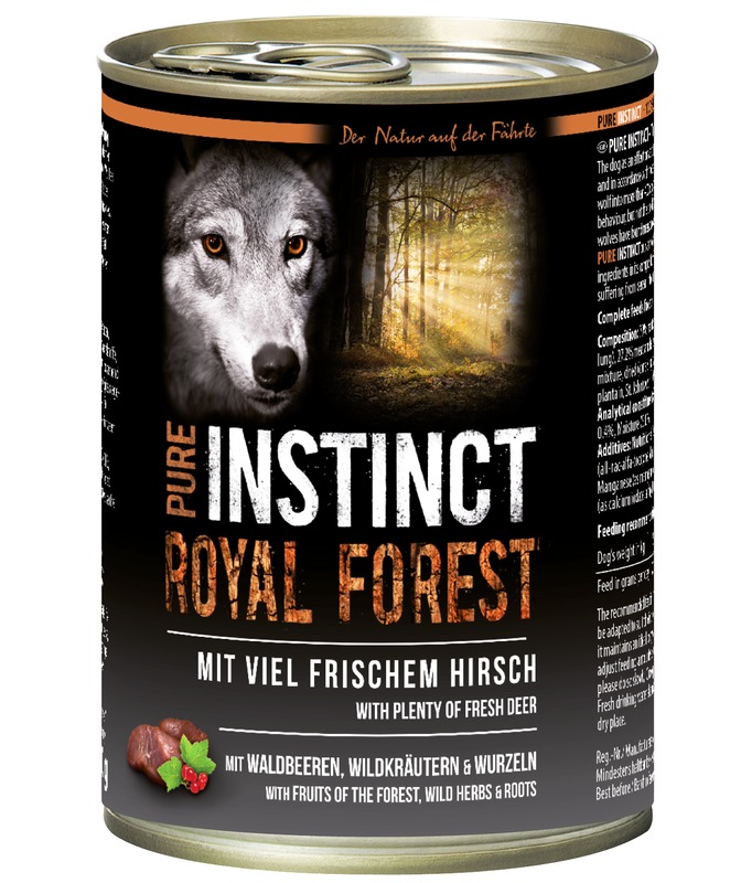 PURE INSTINCT Nassfutter mit Hirsch 400g (Royal Forest)