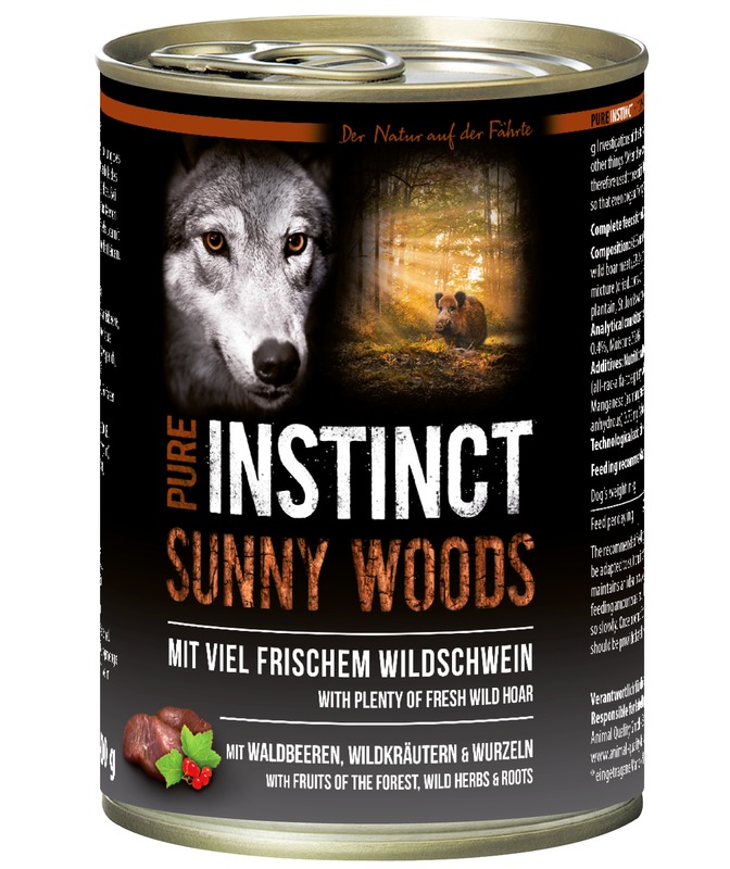 PURE INSTINCT Nassfutter mit Wildschwein 400g (Sunny Woods)