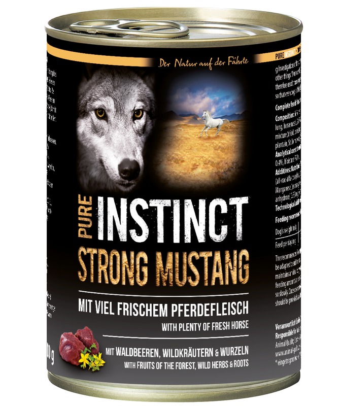 PURE INSTINCT Nassfutter mit Pferd 400g (Strong Mustang)