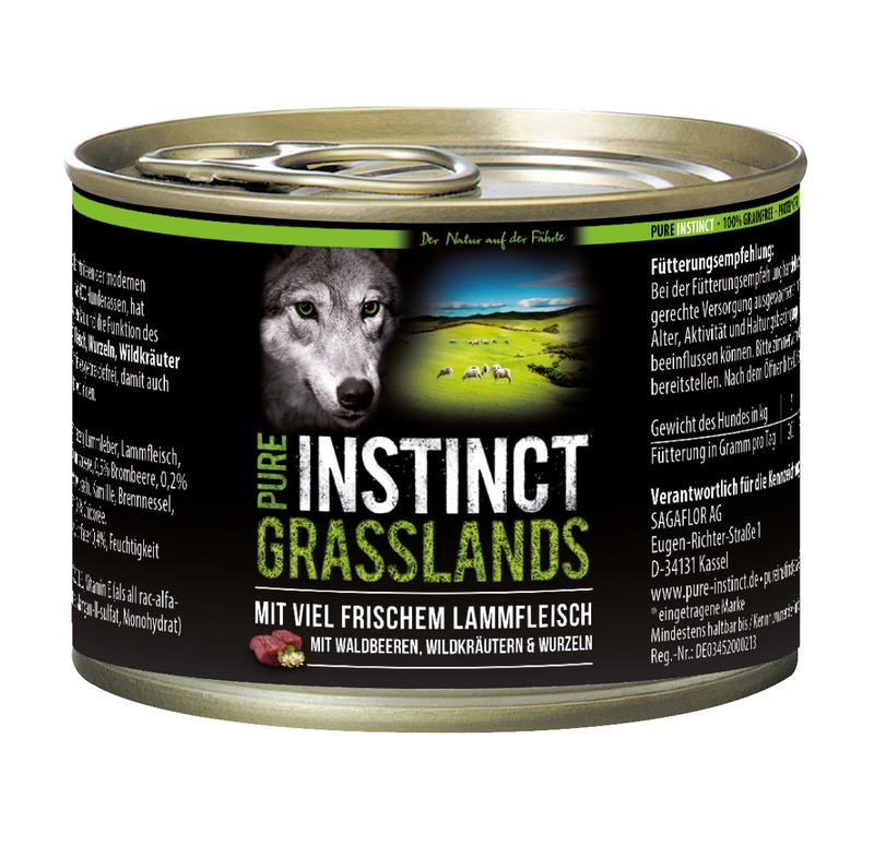 PURE INSTINCT Nassfutter mit Lamm 200g (Grasslands)