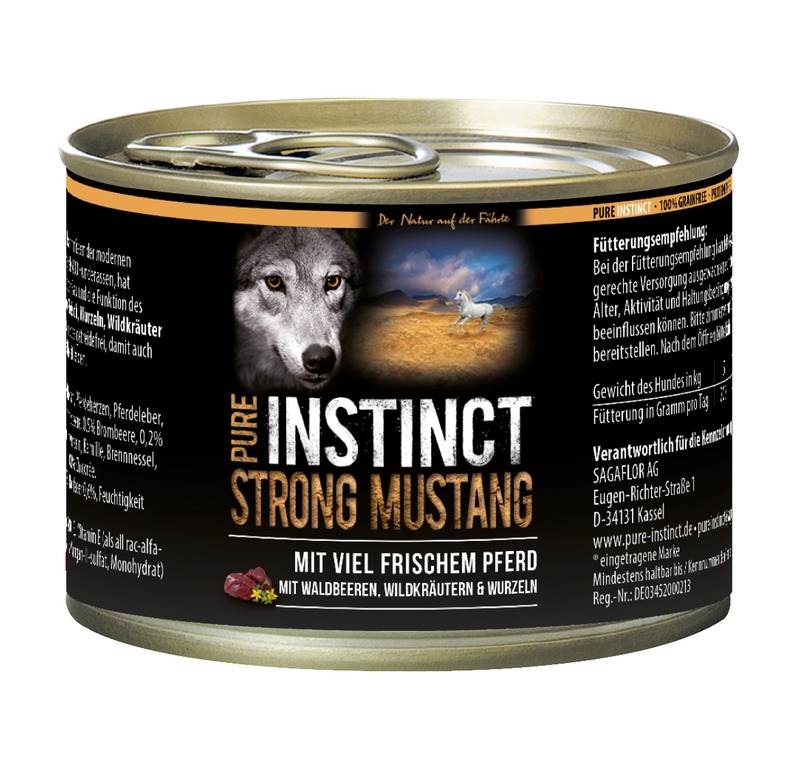 PURE INSTINCT Nassfutter mit Pferd 200g (Strong Mustang)