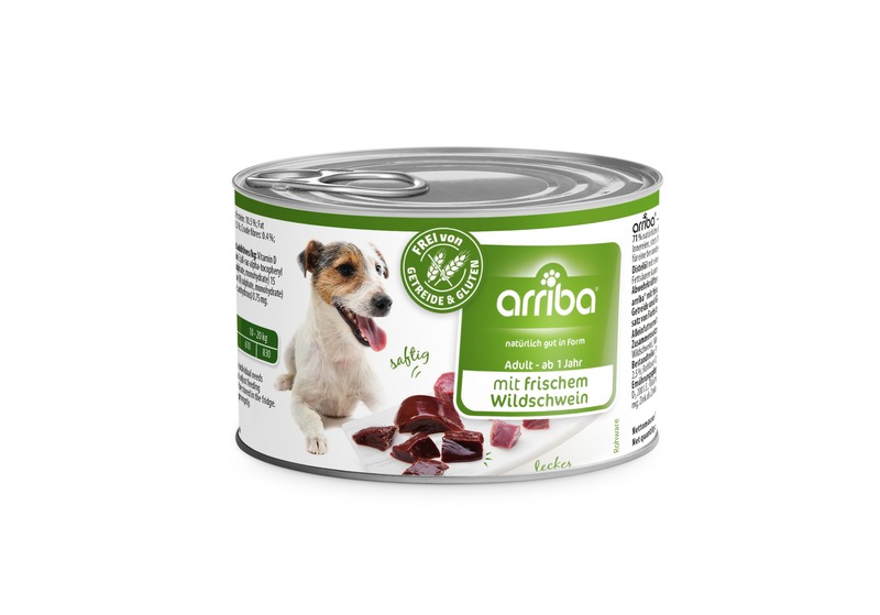 arriba Nassfutter mit Wildschwein 200g