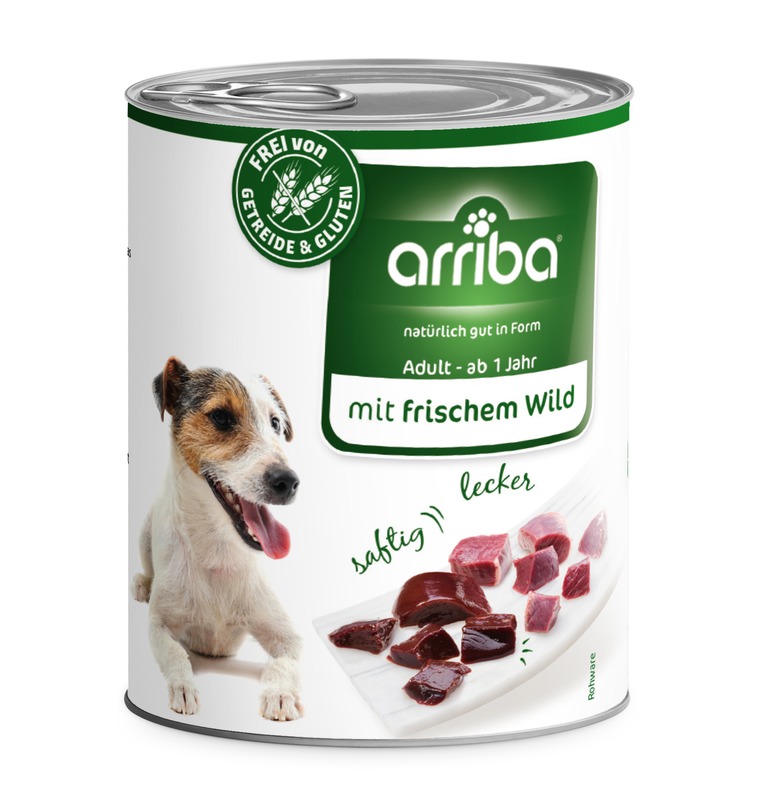arriba Nassfutter mit Wild 800g