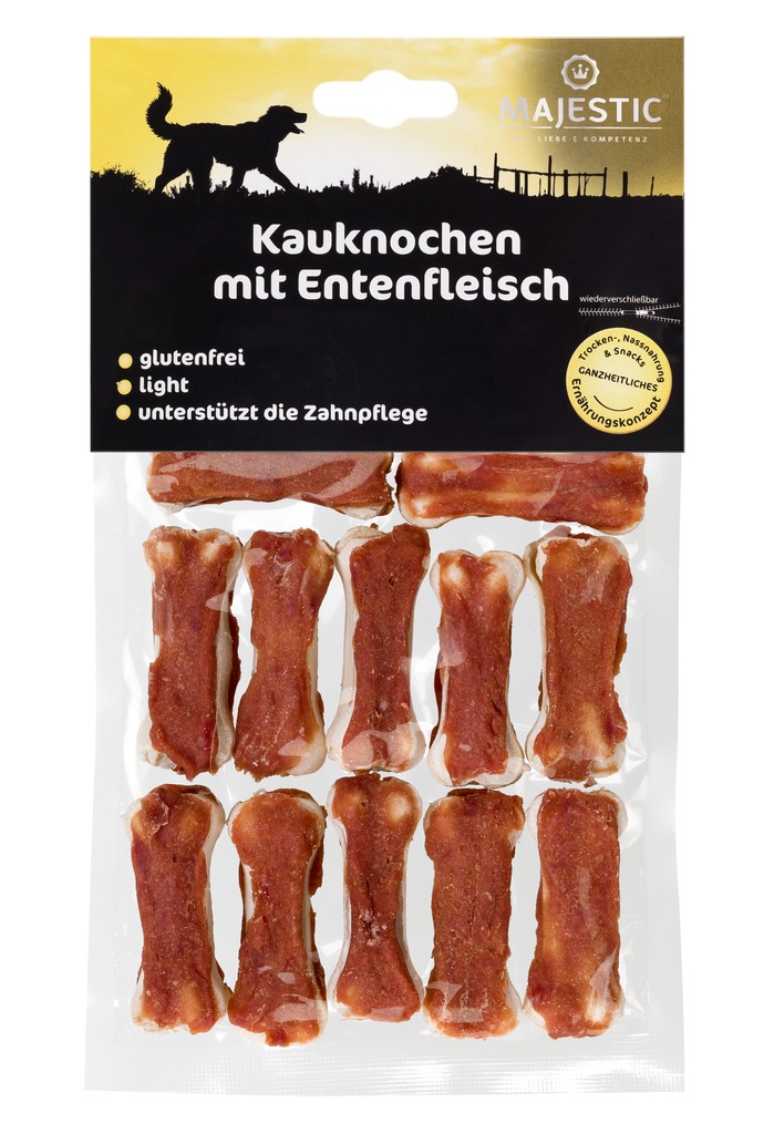 Majestic Kauknochen mit Entenfleisch 12 Stück 120g