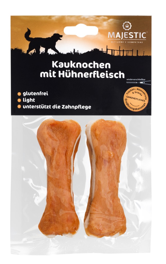 Majestic Kauknochen mit Hühnerfleisch 2 Stück 120g