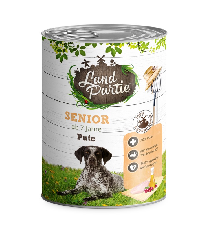 LandPartie Nassfutter Senior mit Pute 800g