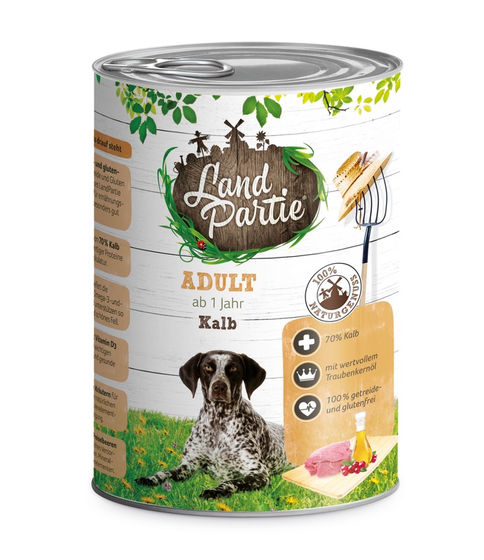 LandPartie Nassfutter Adult mit Kalb 400g