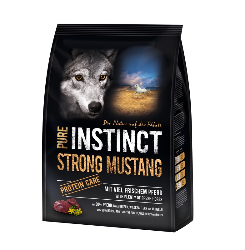 PURE INSTINCT Hundefutter Adult mit Pferd 1kg (Strong Mustang)