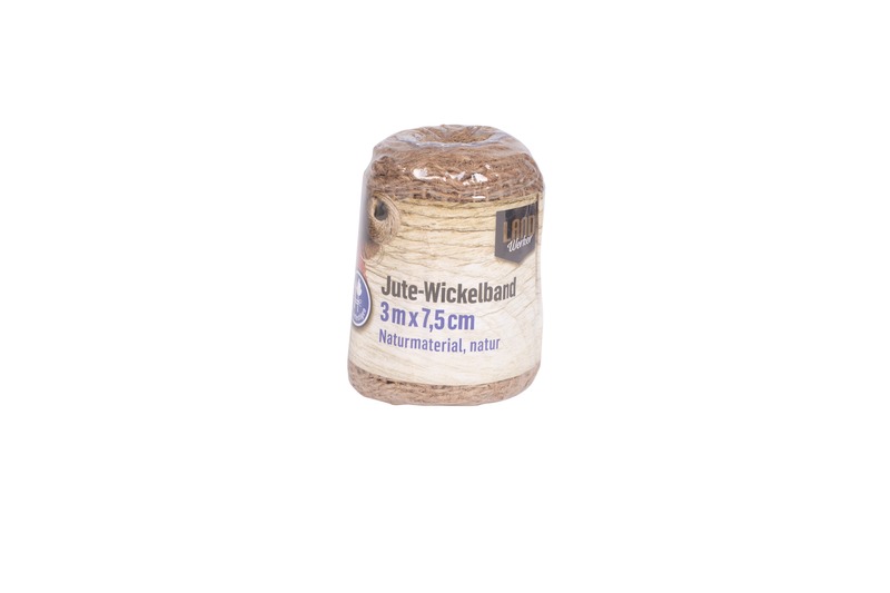 Jute Wickelband 3m x 7,5cm natur LW
