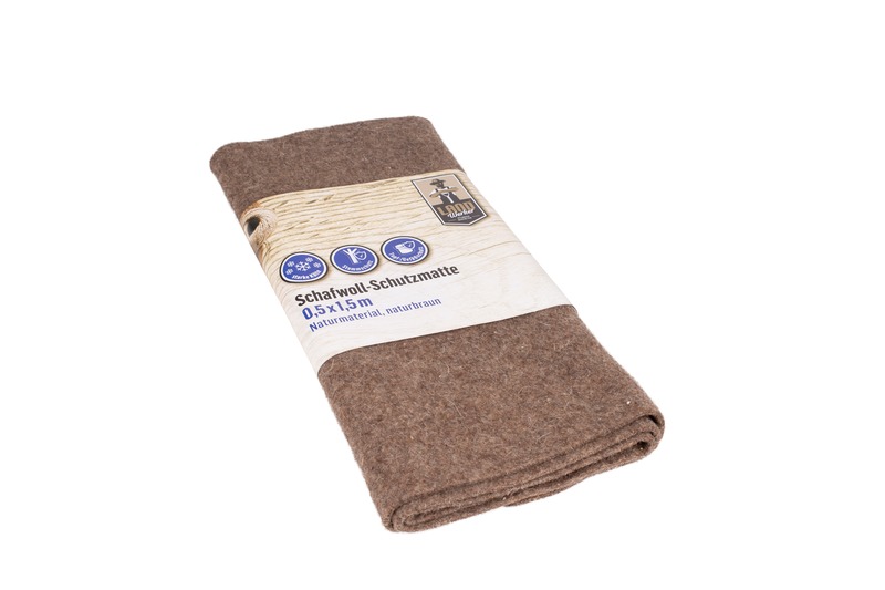 Schafwollmatte 0,5×1,5m naturbraun LW