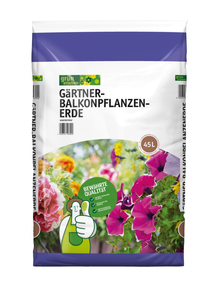 GRÜN ERLEBEN Gärtner-Balkonpflanzenerde 45 L