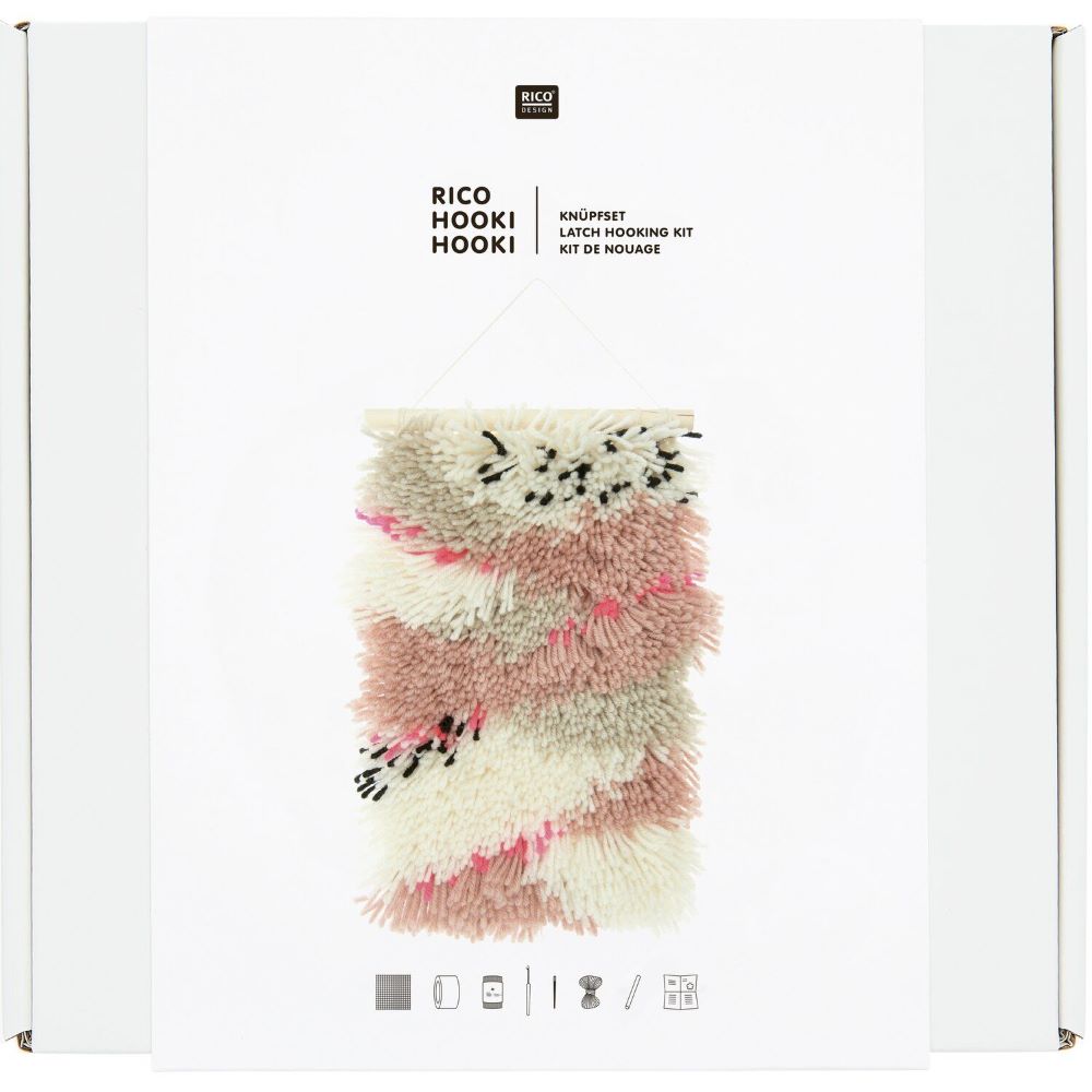 Rico Hooki Hooki, Knüpfset Wandbehang Neon Landschaft