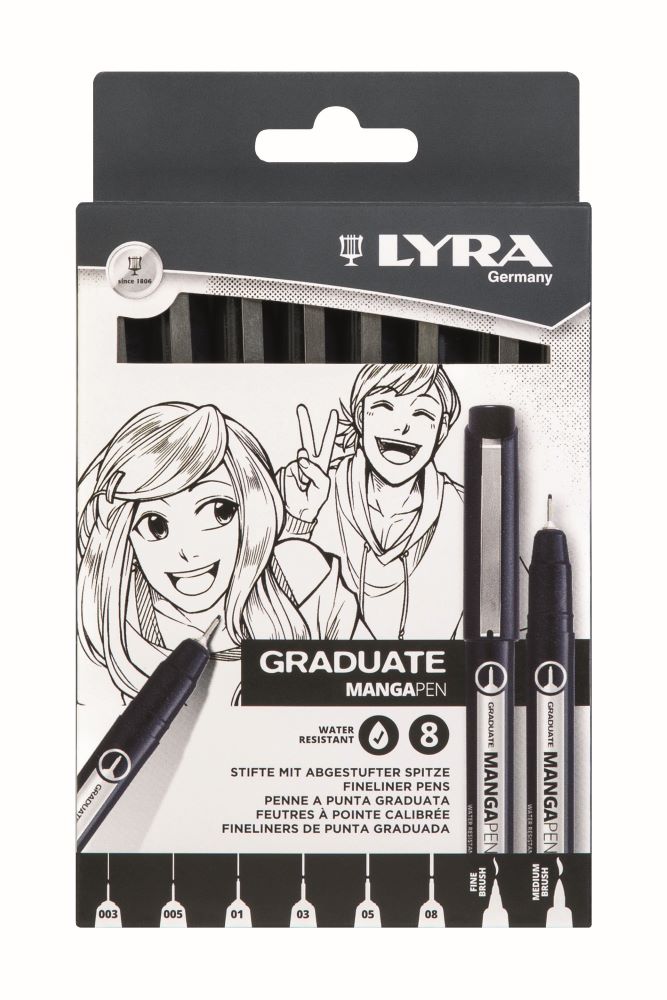 LYRA Graduate Manga Pen 8er Etui