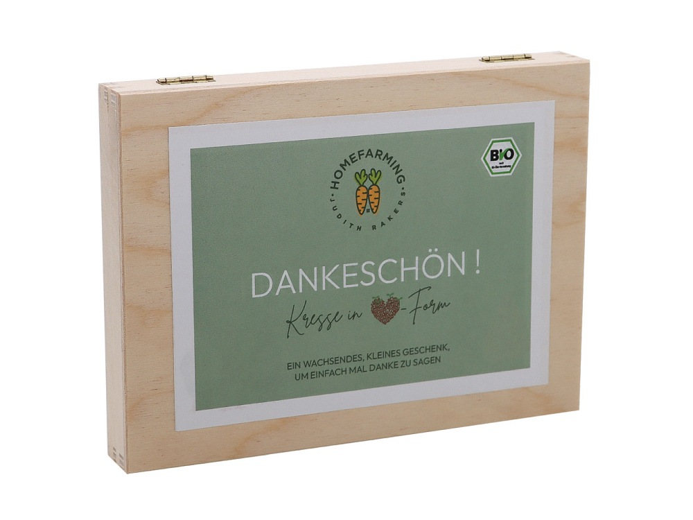 Bio Saatgutbox Kresseherz Dankeschön