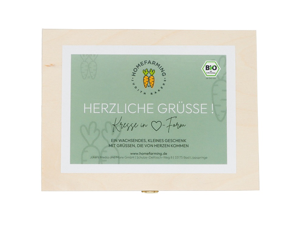 Bio-Saatgutbox Kresseherz Herzliche Grüße