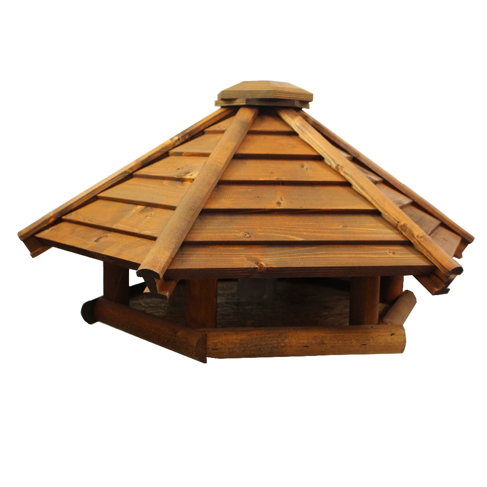 Futterhaus Sechseck groß dunkel 40 x 70 x 70 cm