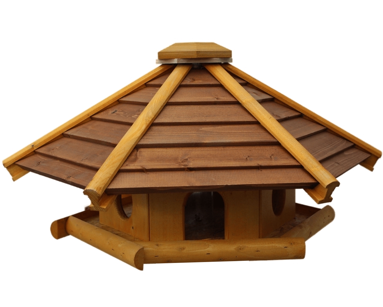 Futterhaus Sechseck dunkel 40 x 70 x 70 cm
