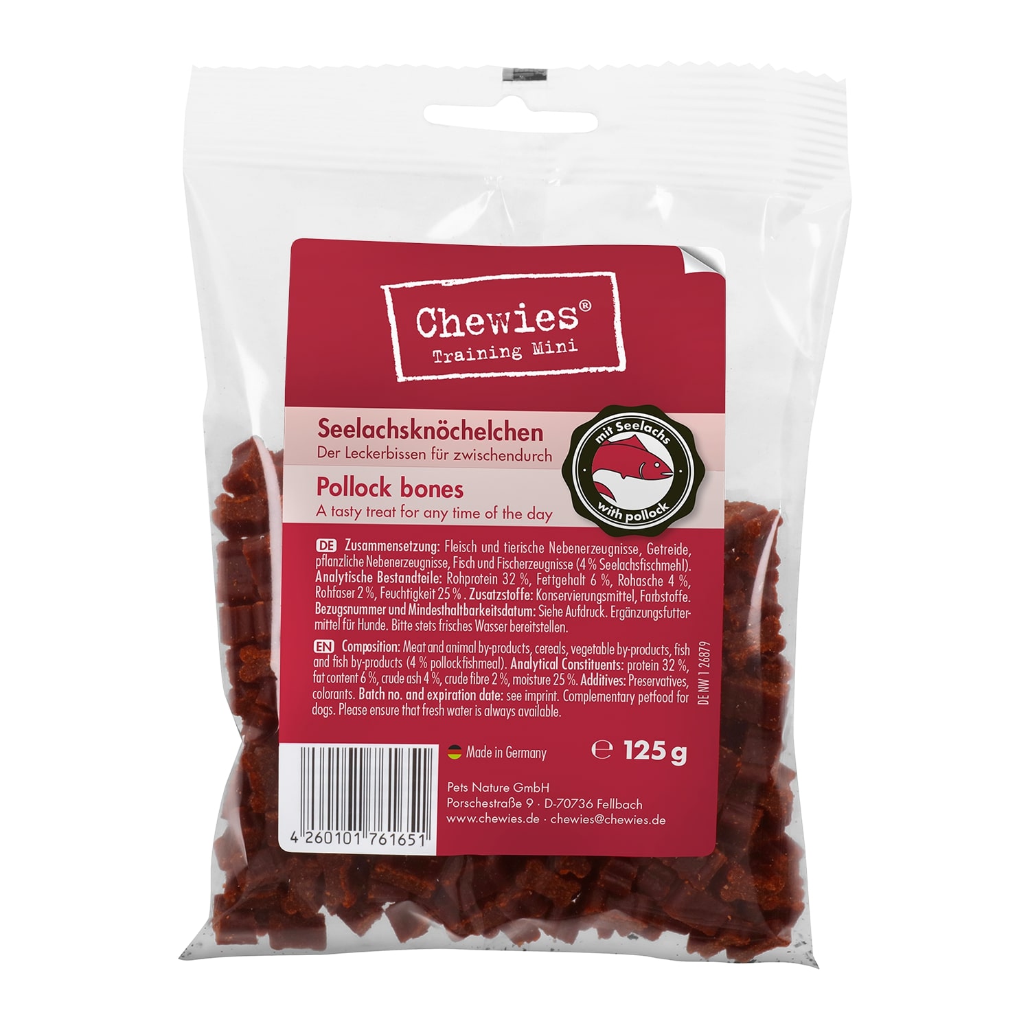 Chewies 125g Dog Knöchelchen Mini Lachs