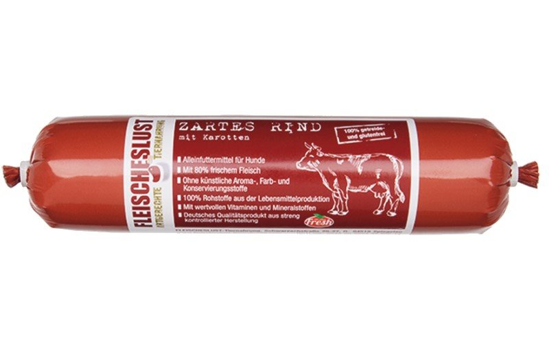Fleischeslust Nassfutter Zartes Rind und Karotten Glutenfrei 400g