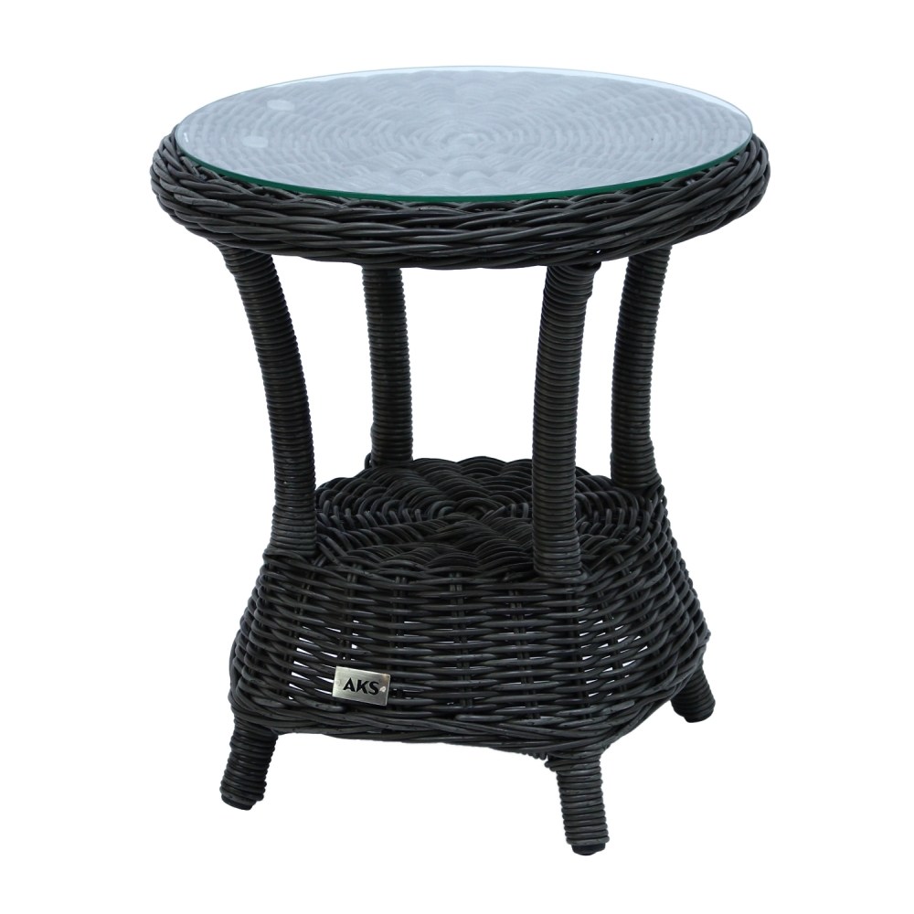 Beistelltisch Broadway mit Glasplatte, light charcoal, 50 cm