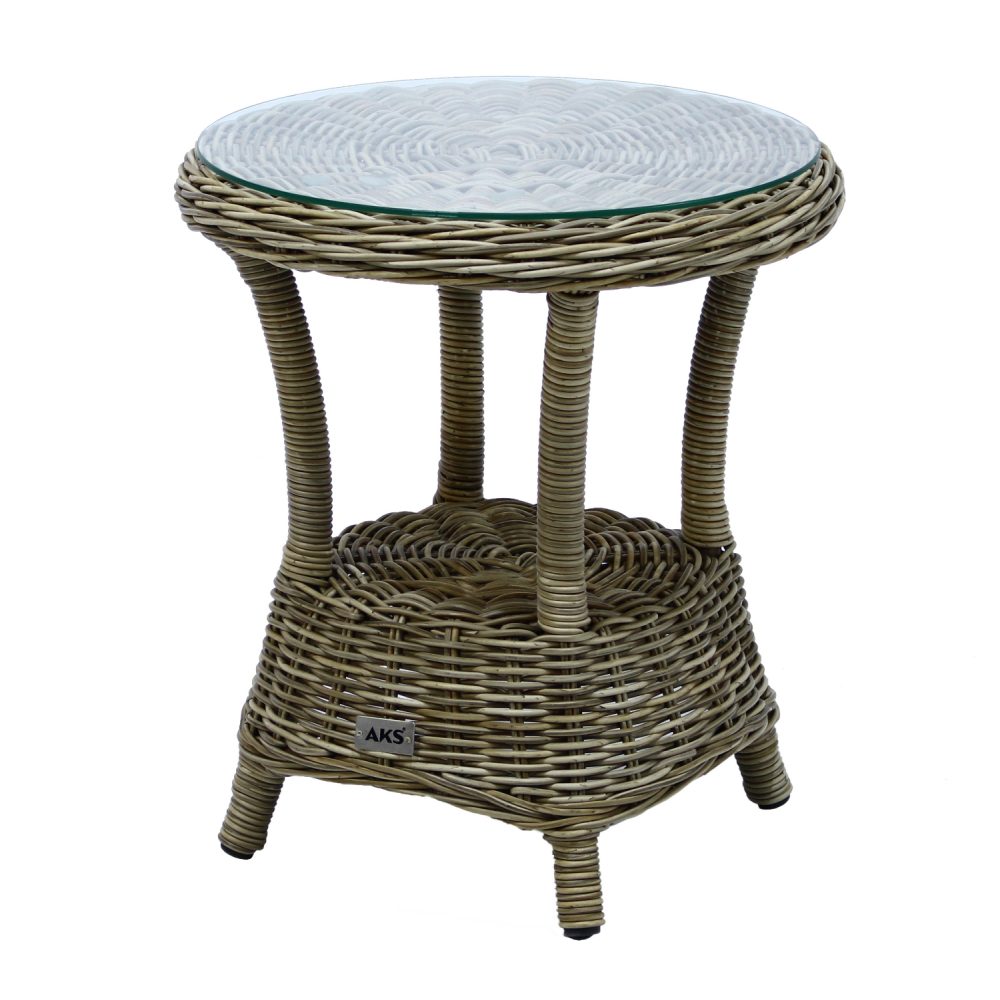 Beistelltisch Broadway nature pine mit Glasplatte, 50 cm
