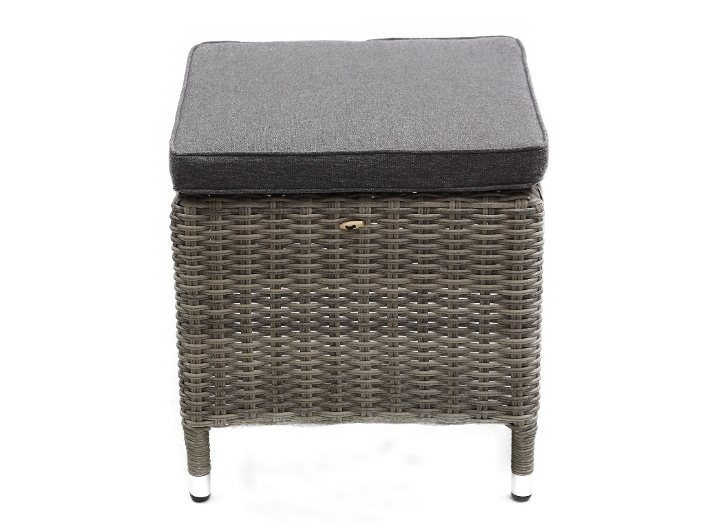 Hocker Cleveland grey shell inkl. Kissen 45 x 45 x 43 cm
