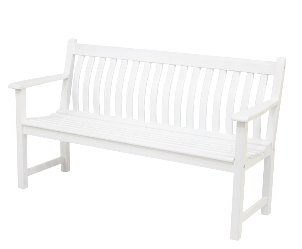 Bank Broadfield Eucalyptus weiß 3sitzig