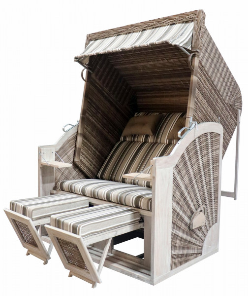 Strandkorb Rostock Pinienholz white kubu 130 x 80 x 160 cm