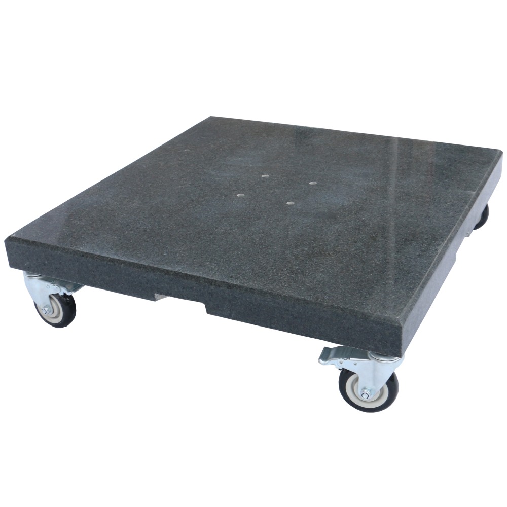 Schirmfuss 120 kg eckig mit Rollen