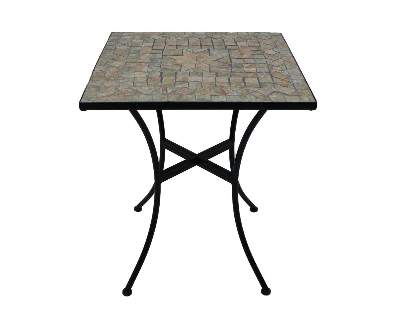 Tisch Catania Mosaik Stern braun 60 x 60 cm