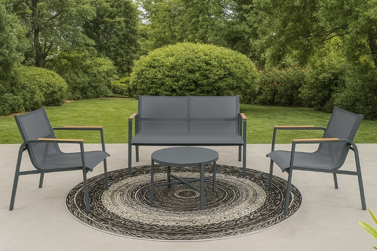 Cribel Loungeset 4-teilig/grau ohne Kissen