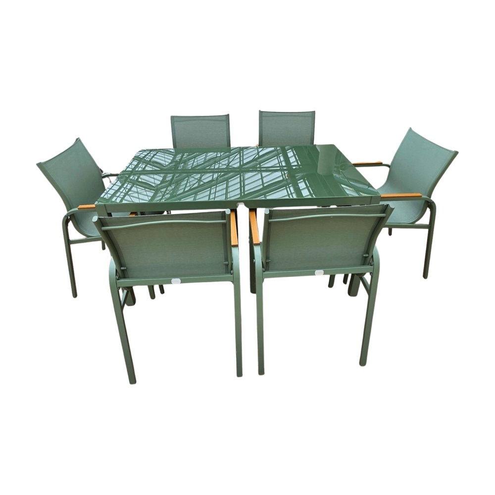 Cribel Diningset 7-teilig/grün ohne Kissen
