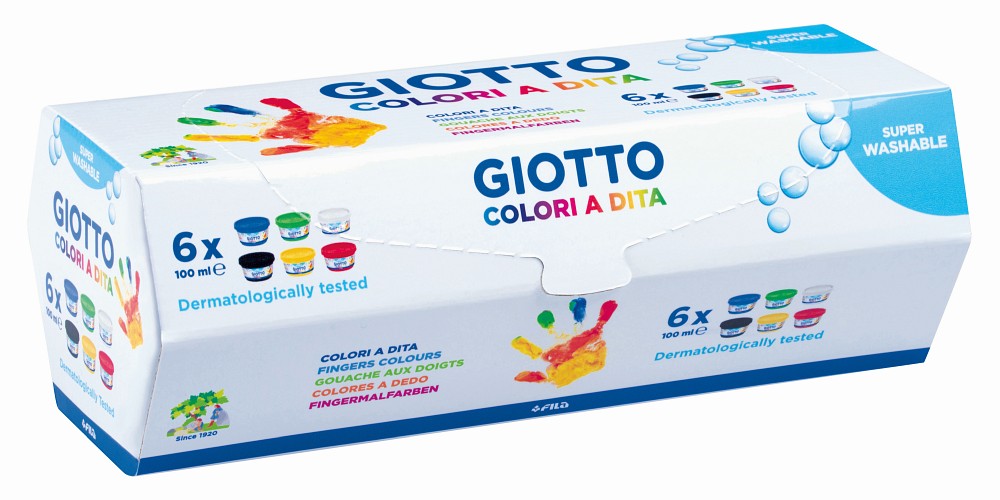 GIOTTO Dita Fingermalfarbe 100 ml, 6 Stück