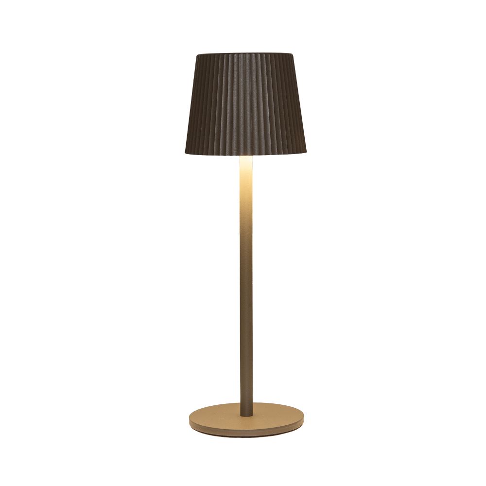 Tischlampe LED matt geriffelt Taupe 9 x 27,5 cm