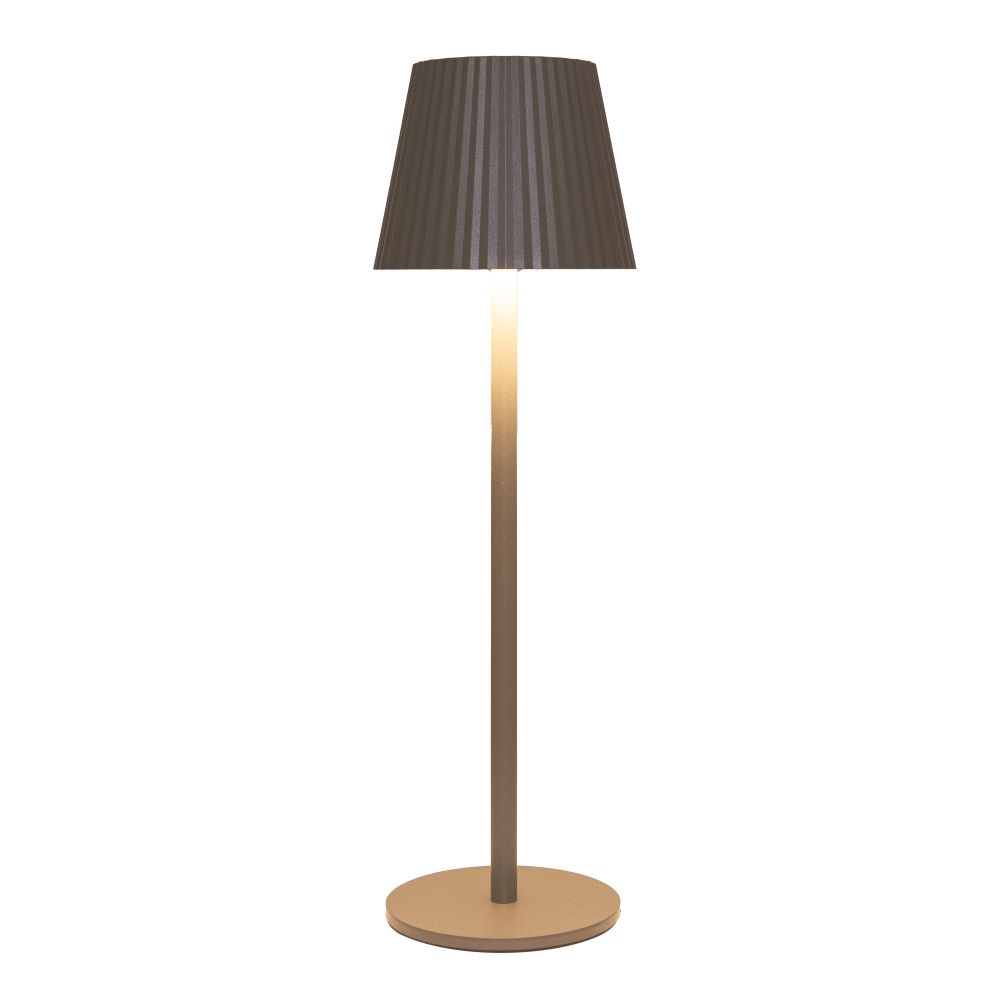 Tischlampe LED matt geriffelt taupe 11 x 36,5 cm