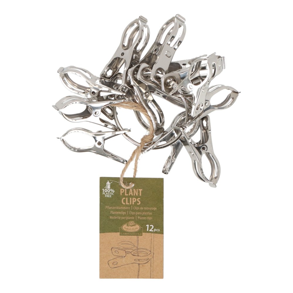 Esschert Metall-Pflanzenklammern 12er Set