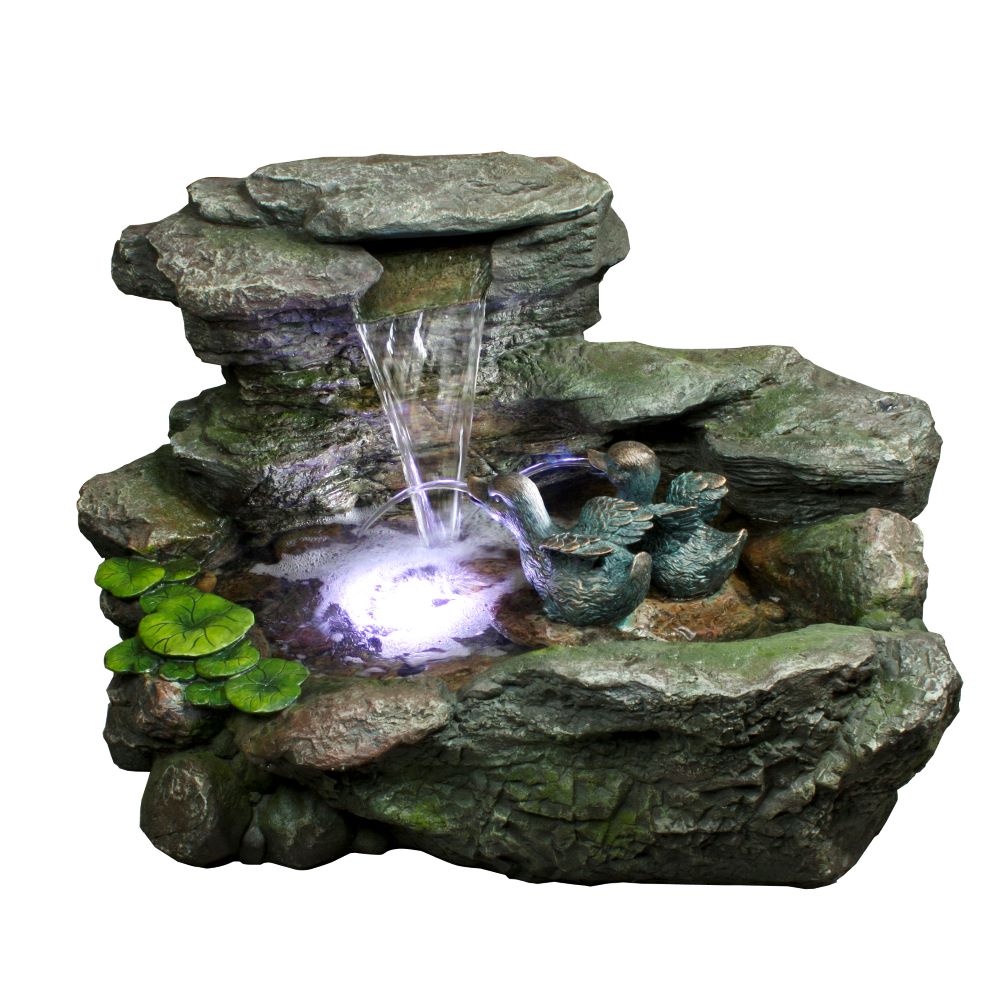 Brunnen Entchenpaar braun