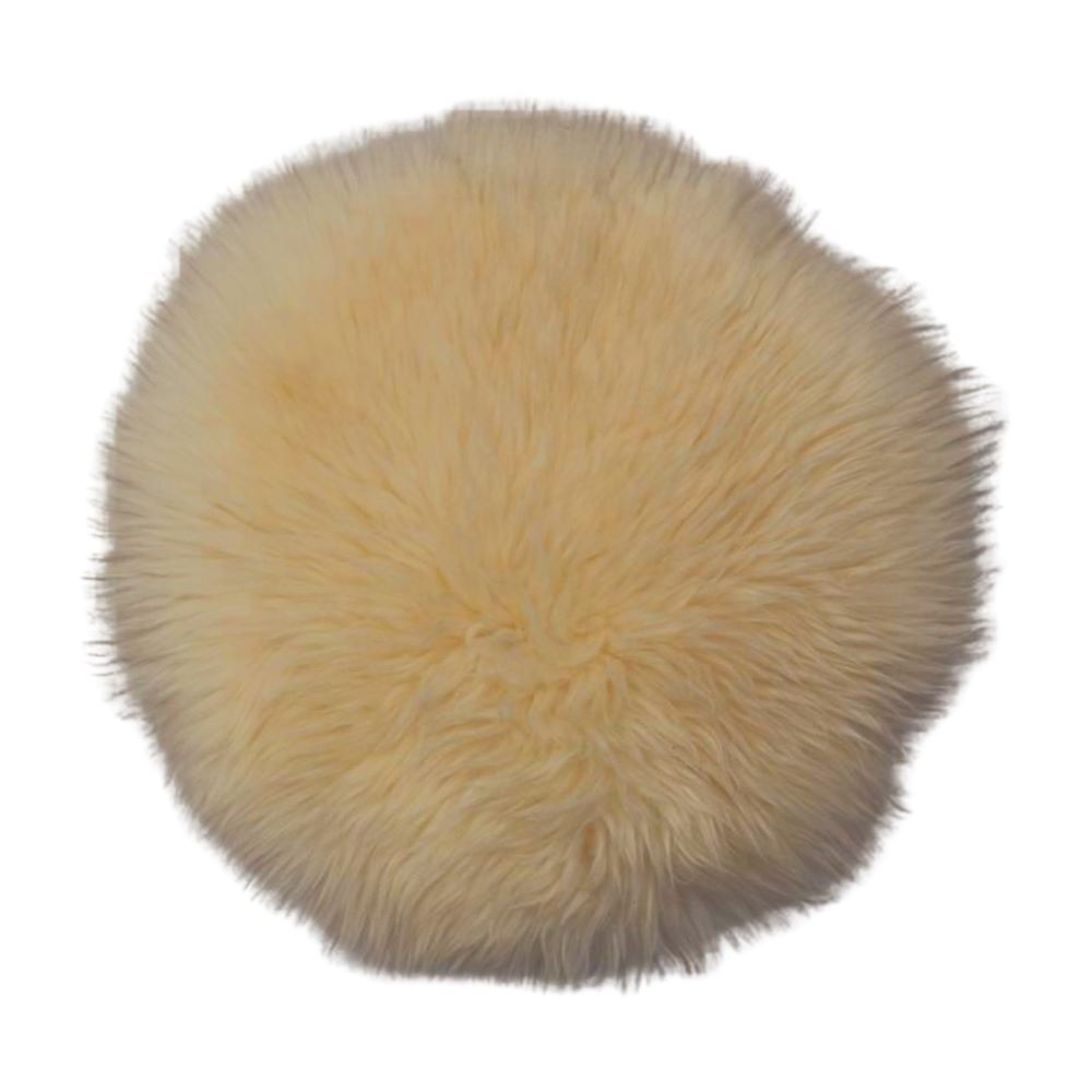 Lammfell Sitzkissen ivory Ø 34 cm