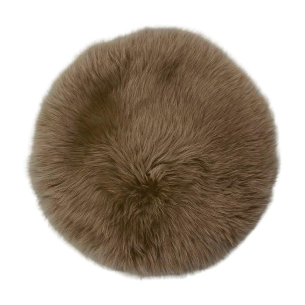 Lammfell Sitzkissen dark beige Ø 34 cm