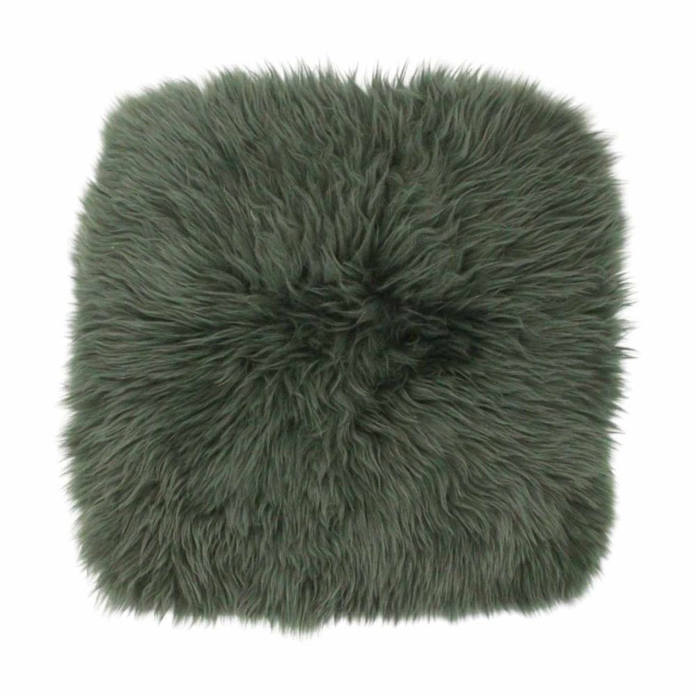 Lammfell Sitzpad thyme green 40x40cm