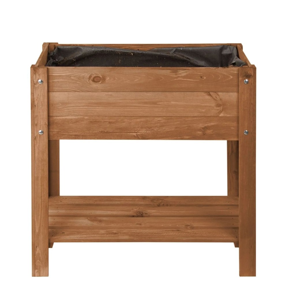 Hochbeet mit Ablage, Holz braun