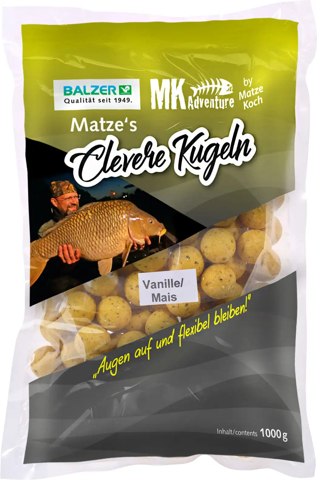 Balzer MK Boilies Clevere Kugel 15/20mm Mix Bvanille Mais 1kg