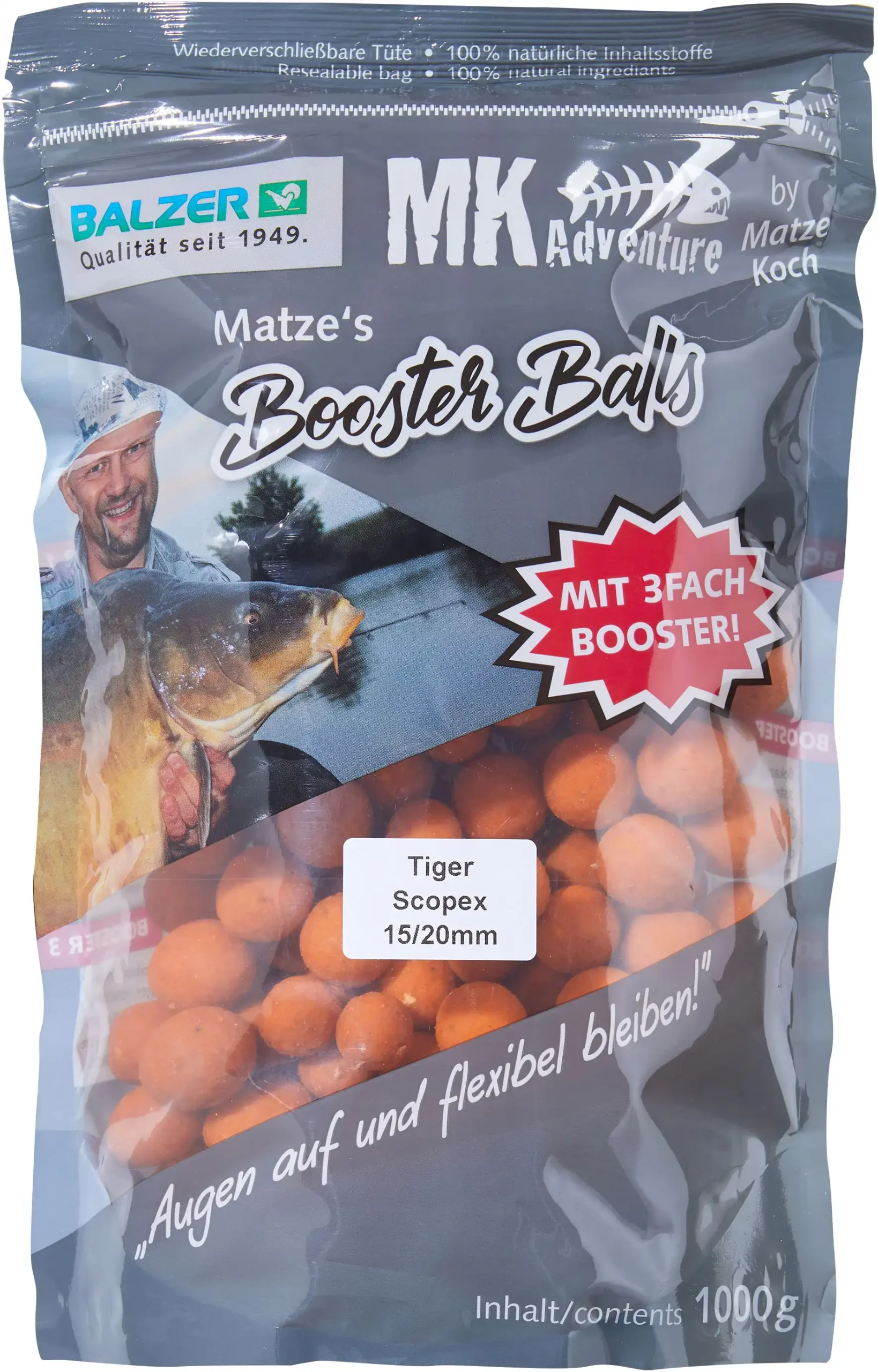Balzer MK Booster Balls 15/20mm Mix Tiger Scopex 1kg