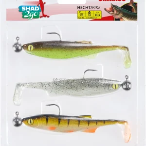 Balzer Shad 2go Set 12,5cm Green Pumpkin, Highlight, Hot Perch
