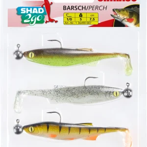 Balzer Shad 2go Set 7,5cm Green Pumpkin, Highlight, Hot Perch
