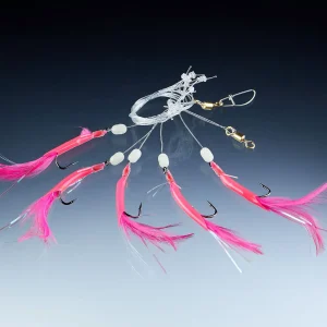 Balzer Makrelen-/Wittling System mit 5 Haken 2/0 1,75m Pink