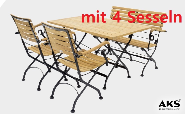 Biergartenset Lindau mit 4 Sesseln