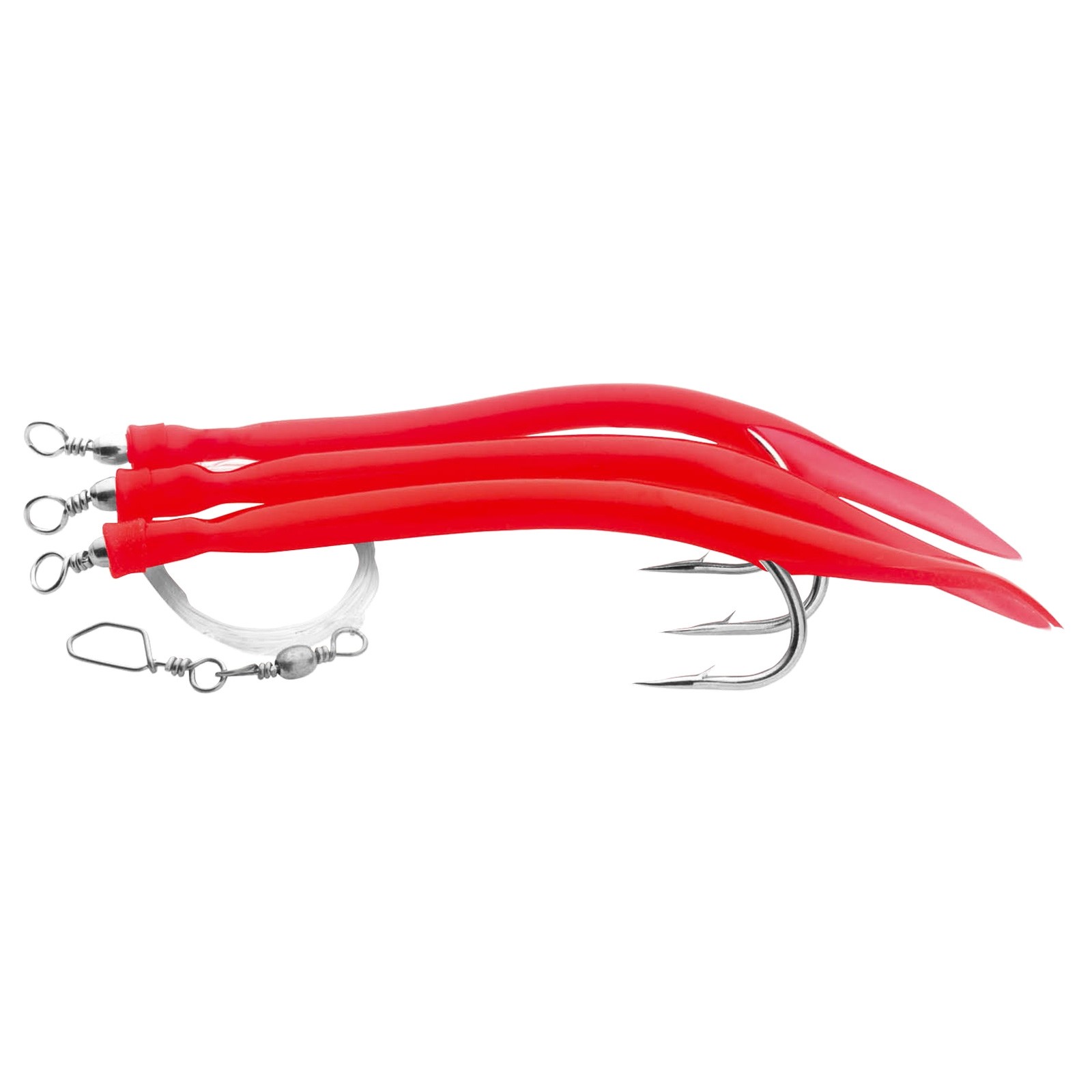 Aquantic 3er Gummi Makk System 6/0 Rot Vorfach Rig