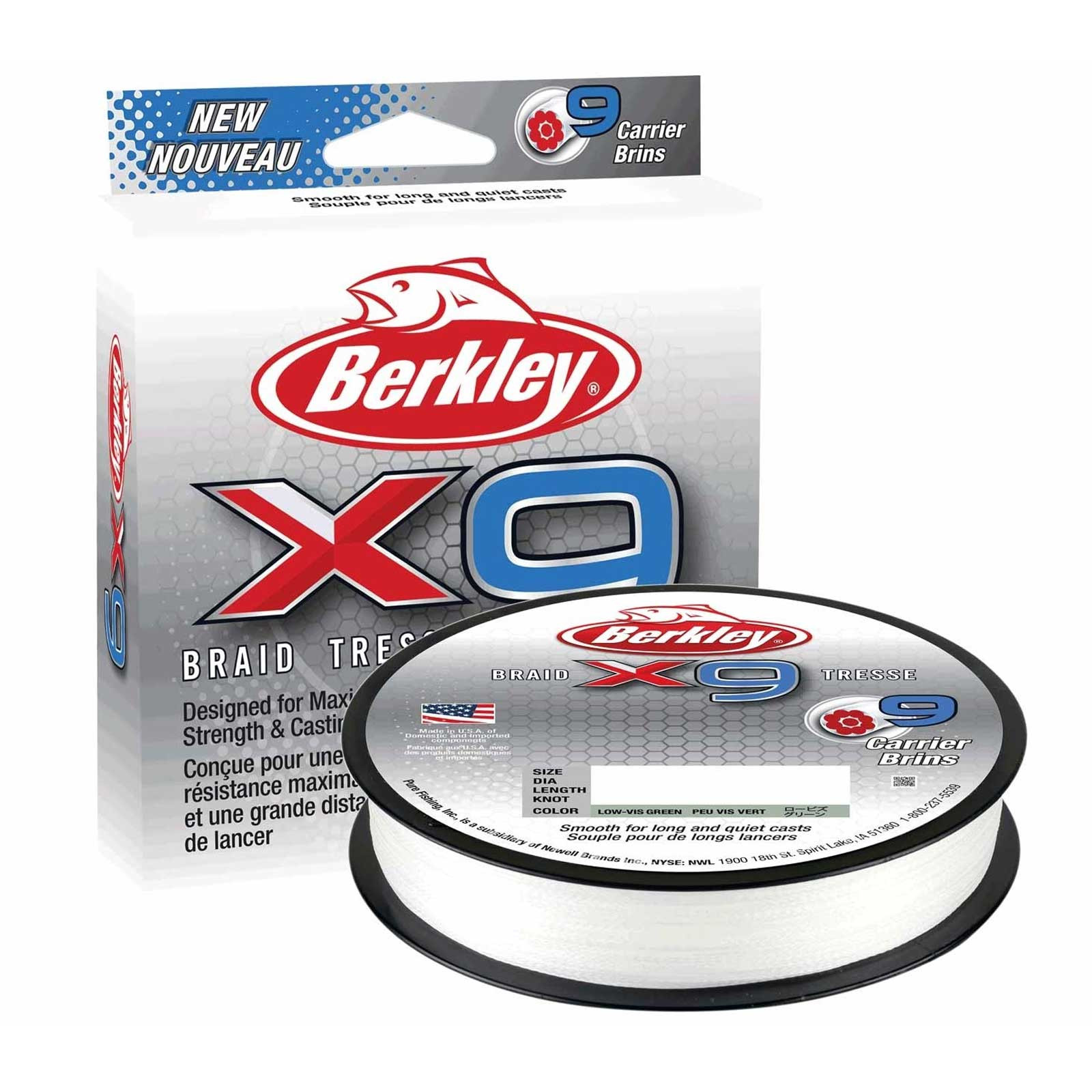 Berkley X9 Braid Crystal 0,06mm 6,4kg geflochtene Angelschnur Wunschlänge