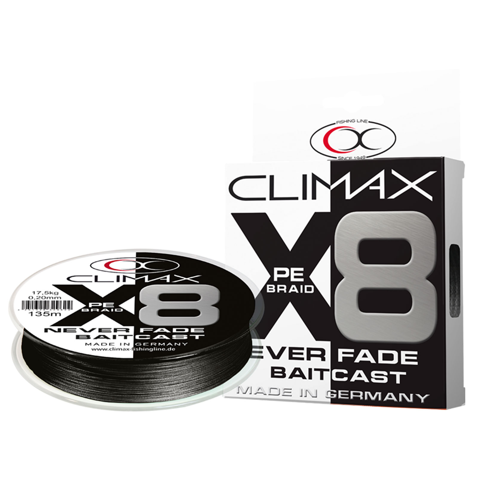Climax 135m 0,11mm 8X Neverfade Baitcast Schwarz SB Geflochtene Angelschnur